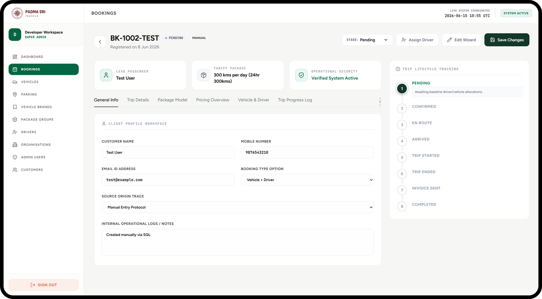 Admin Console Screenshot